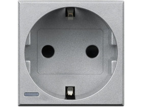 AXOLUTE Gniazdo pojedyncze z uziemieniem schuko 2P+Z 16A aluminium HC4141 LEGRAND