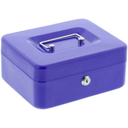 Burg W&#xE4;chter 10690 Cash Box 200x90x160mm Blue Secure Storage with Spare Key