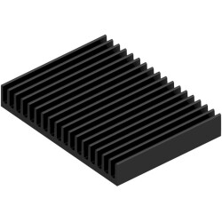 Extruded heatsink, (L x W x H) 75 x 100 x 15 mm, 3.4 to 1.9 K/W, black anodized, SK 81 75 SA