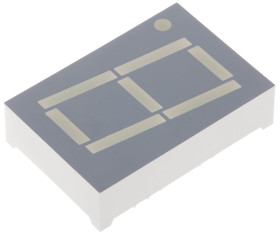 Wyświetlacz diodowy LED 7-segmentowy ze wspólną katodą 23 mcd RH DP, Czerwony 26mm Kingbright 625 nm