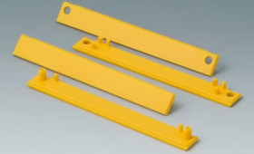 Cover strip, straight, PC, (W) 120 mm, yellow, C2203125