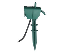 VT-1114-3 Przedłużacz SPIKE 4 gniazda 3x1.5 X 3M IP44 zielony 8810 V-TAC