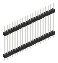 Pin header, 20 pole, pitch 2.54 mm, straight, black, 10056866
