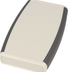 ABS handheld enclosure, (L x W x H) 147 x 89 x 25 mm, light gray (RAL 7035), IP54, 1553DGYBAT