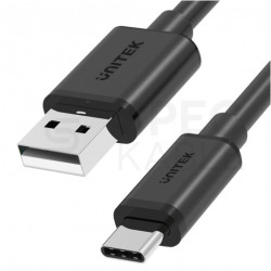 UNITEK Kabel USB 2.0 A / typ-C (wtyk / wtyk) QuickCharge 2.0 czarny 50cm krótki
