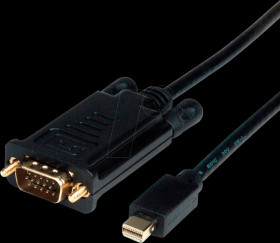 04.11.75 Cable, Mini DP plug &gt; VGA plug, 1 m, black