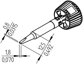 0142CDLF18L ERSADUR soldering tip, 1.8 mm, chisel-shaped