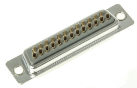 Złącze D-Sub 25-pinowe Żeński Proste Montaż na panelu Złoto