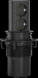 928.0024 Elevator 2xCEE7/3, AEH, black, 2 m