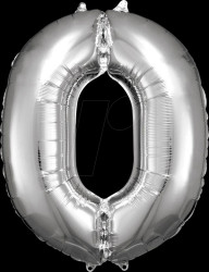 9906285 AMSCAN foil balloon, number 0, silver