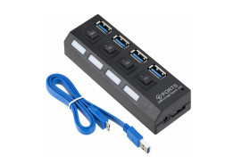 HUB USB 3.0 4-PORT AKTYWNY Z WYŁĄCZNIKIEM