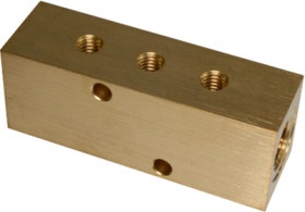 Manifolds, L 52 mm, brass, for 6 x 1 tubing, 50.222