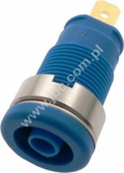 SEB 2610 F4.8 BL Gniazdo bezp. 4mm, konektor 4,8mm, 25A, niebieski, Hirschmann, 972355102, SEB2610F4.8BL