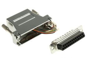 Adapter do złączy RJ, Ekranowane, 25-stykowa wtyczka D-sub/gniazdo RJ45