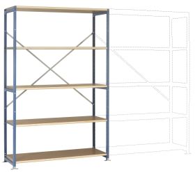 Manuflex RP1026.5021 Moduł podstawowy regału 200 kg (S x W x G) 970 x 2000 x 400 mm stal malowany proszkowo niebieski po