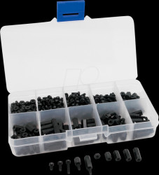 Raspberry Pi - Spacer assortment, 380 pcs., M2.5, black