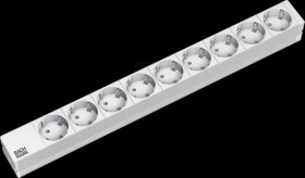 333.401 19 socket strip 9-way, without switch, aluminium