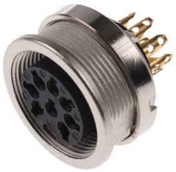 Gniazdo Din 8 -pinowe Żeński Montaż na panelu M16 60 V AC