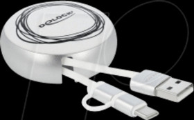 85821 USB 2.0 Retractable Cable Type-A to Micro-B and USB-C™