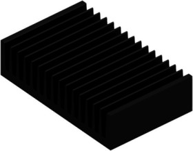 Extruded heatsink, (L x W x H) 100 x 160 x 40 mm, 1.35 to 0.6 K/W, black anodized, 10022659