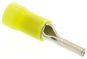 Końcówka pinowa, PLASTI-GRIP, Cyna, 2.5mm średnica, 9.9mm długość, Żółty, 10AWG - 12AWG Bez osłony