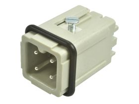 Wtyk; Han A; 09200032633; 3 tory; 3A; poliwęglan; proste; na przewód; wtykany; 10A; 250V; szary; srebrzone; 0,75÷1,5mm2; Harting