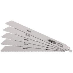 Draper 38594 Bi-metal Reciprocating Saw Blades-Metal Cutting, 225mm, 14tpi 5 Pcs