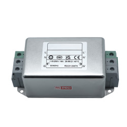 Filtr sieciowy 16A 1-fazowy 220kΩ 115/250 V AC 50 → 60Hz 2 x 3,0mH RS PRO Montaż w obudowie