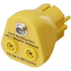 TRU COMPONENTS TC-12277204 ESD earthing plug 2x Banana sockets 4 mm 1x button