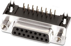 Złącze D-Sub 9-pinowe Żeński Kątowy Montaż na płytce drukowanej raster 2.77