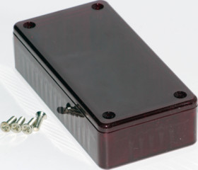 PC enclosure, (L x W x H) 100 x 50 x 25 mm, red/transparent, IP54, 1591ATRD