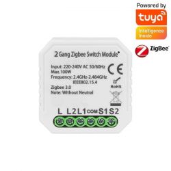 Dwukanałowy Przekaźnik Dopuszkowy ZigBee Działa bez N TUYA SONOFF