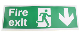 Znak wyjścia, Winyl, Zielony/biały, Fire Exit, Angielski, Opis: WYJŚCIE POŻAROWE