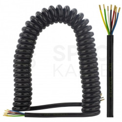 Przewód spiralny QLY-s kabel do przyczepy 7-żyłowy 12/24V bez wtyków 4,5m