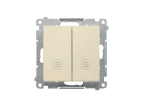 SIMON 55 Wyłącznik podwójny świecznikowy z podświetleniem LED szybkozłącza szampański mat TW5L2.01/144 KONTAKT SIMON