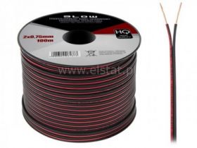 Kabel głośnikowy 2x 0,75mm Blow czarno-czerwony