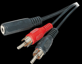 2x RCA plug to 3.5-mm stereo connector, 0.2 m