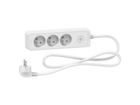 Przedłużacz 3-gniazd. z łącz. 1,5m biały