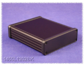 Aluminum enclosure, (L x W x H) 120 x 103 x 31 mm, black (RAL 9005), IP54, 1455L1202BK