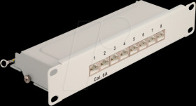 66873 10" Patch Panel 8 port Cat.6A 1U grey
