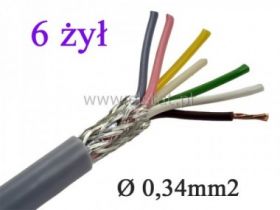 Kabel LIYCY 6 x 0,34mm2 w ekranie