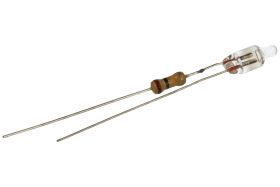 Żarówka; neonowa; ZNB230V-9618; drutowe z rezystorem; szpiczasta; biały; (ciepła) 2700K; 1,4mA; 230V; AC; 0,25W; 3,8x10mm; Gooba