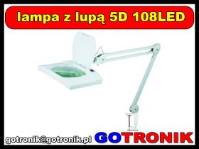 Lampa kosmetyczna z lupą biurkowa 5D 108LED prostokątna
