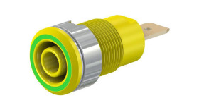 Gniazdo bananowe Gniazdo Śruba Zielony/żółty 32A Staubli rozmiar 4 mm