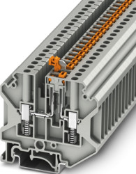 Knife disconnect terminal, screw connection, 0.2-6.0 mm², 2 pole, 20 A, 6 kV, gray, 3070302