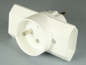 Rozgałęźnik elektryczny 2 gniazda płaskie i jedno okrągłe