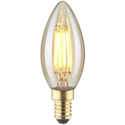 LightMe LM85052 LED Candle 4.5W Amber E14 35x97mm Nostalgic Golden Glow