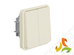 BERKER W.1 Wyłącznik podwójny świecznikowy wspólne zaciski wejściowe IP55 biały 30553512 HAGER