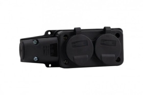 Listwa gumowa 2x230V 16A IP54 czarna