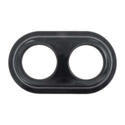 Ramka podwójna owalna ceramiczna czarna Ceramic Loft